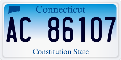 CT license plate AC86107