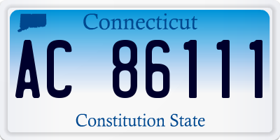 CT license plate AC86111