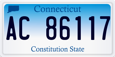 CT license plate AC86117