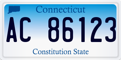CT license plate AC86123
