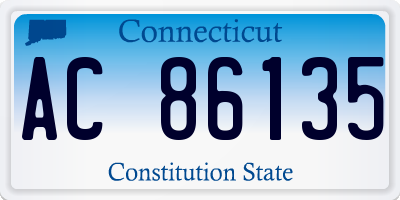 CT license plate AC86135