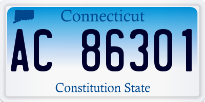 CT license plate AC86301