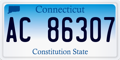 CT license plate AC86307