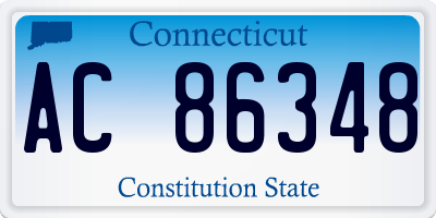 CT license plate AC86348