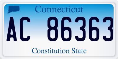CT license plate AC86363