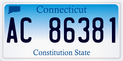 CT license plate AC86381