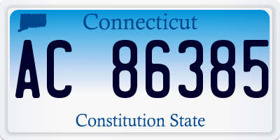 CT license plate AC86385