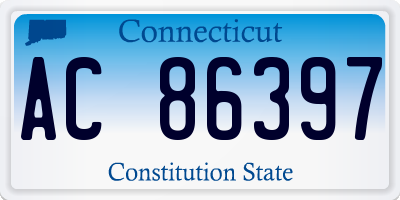 CT license plate AC86397