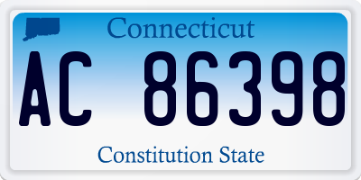 CT license plate AC86398