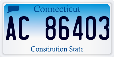 CT license plate AC86403