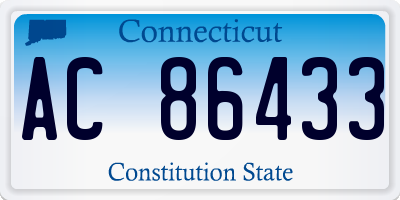CT license plate AC86433