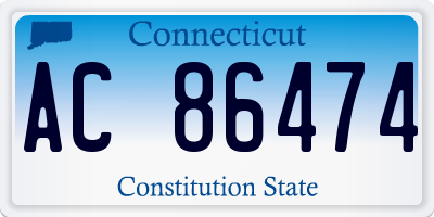CT license plate AC86474