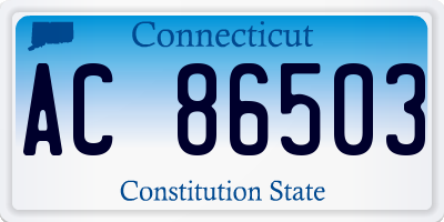 CT license plate AC86503