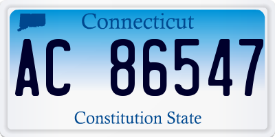 CT license plate AC86547