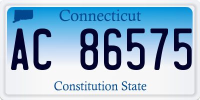 CT license plate AC86575