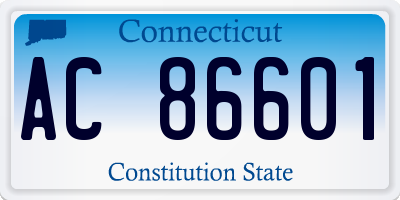 CT license plate AC86601