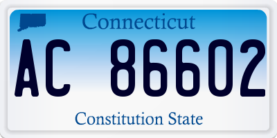 CT license plate AC86602