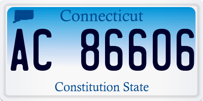 CT license plate AC86606