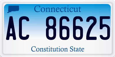 CT license plate AC86625