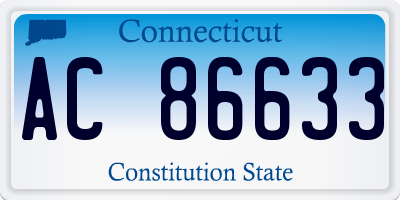CT license plate AC86633