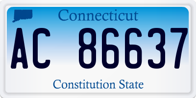 CT license plate AC86637
