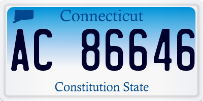 CT license plate AC86646