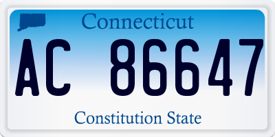 CT license plate AC86647