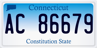 CT license plate AC86679