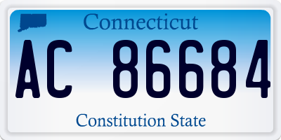 CT license plate AC86684