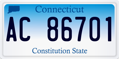 CT license plate AC86701