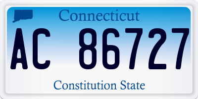 CT license plate AC86727