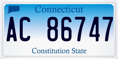 CT license plate AC86747