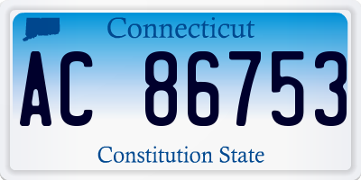 CT license plate AC86753