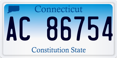 CT license plate AC86754