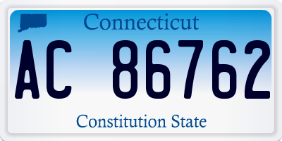 CT license plate AC86762