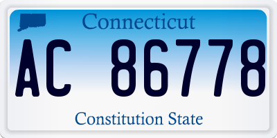 CT license plate AC86778