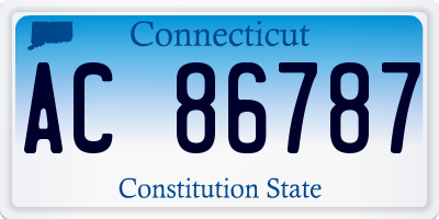 CT license plate AC86787