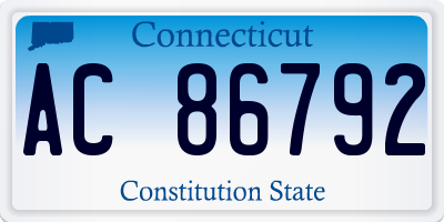 CT license plate AC86792
