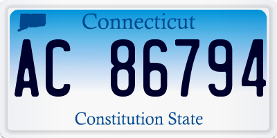 CT license plate AC86794