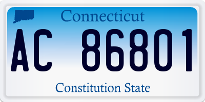 CT license plate AC86801