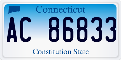 CT license plate AC86833