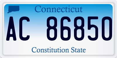 CT license plate AC86850