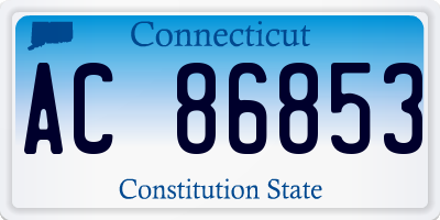 CT license plate AC86853