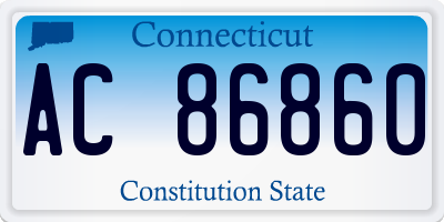 CT license plate AC86860