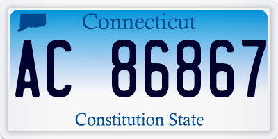 CT license plate AC86867