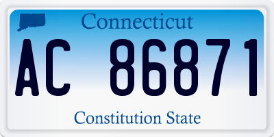 CT license plate AC86871