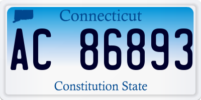 CT license plate AC86893