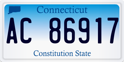 CT license plate AC86917