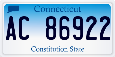 CT license plate AC86922