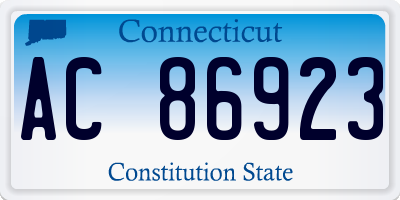 CT license plate AC86923